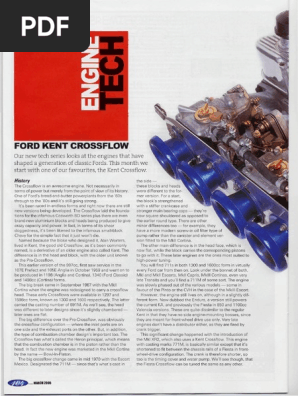 Ford Kent Crossflow | PDF | Automotive Industry | Mechanical