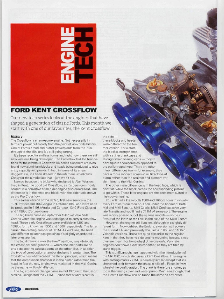 Ford Kent Crossflow PDF Automotive Industry Mechanical Engineering