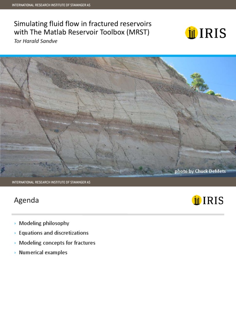 Simulating Fluid Flow in Fractured Reservoirs With The Matlab Reservoir