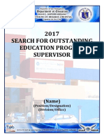 2017 Search For Outstanding Education Program Supervisor: (Name)