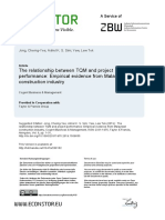 The Relationship Between TQM and Project Performance: Empirical Evidence From Malaysian Construction Industry