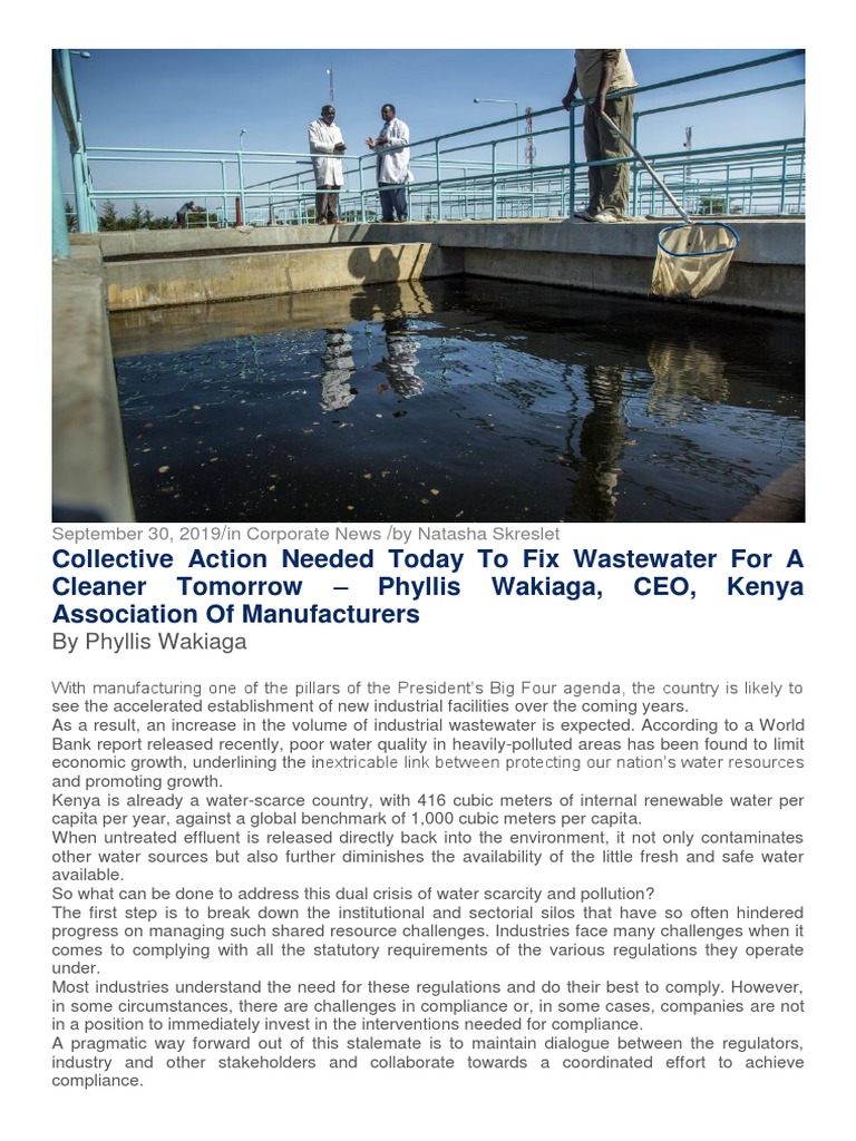 Collective Action Needed Today To Fix Wastewater For A Cleaner Tomorrow