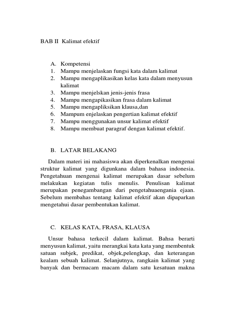 Kalimat Efektif Ringkasan