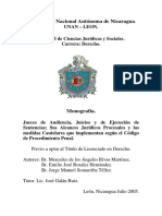 Jueces de Audiencia, de Juicio y de Ejeución y Sus Alacances Procesales