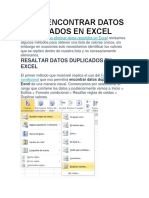 Cómo Encontrar Datos Duplicados en Excel