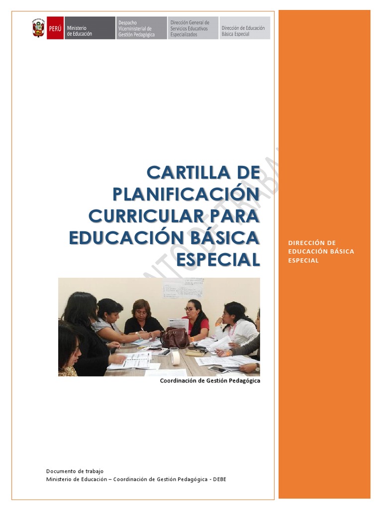 Cartilla de Planificación Curricular CEBE | PDF | Plan de estudios ...