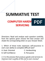Summative Test: Computer Hardware Servicing
