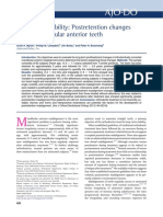 Long-Term Stability Postretention Changesof The Mandibular Anterior Teeth