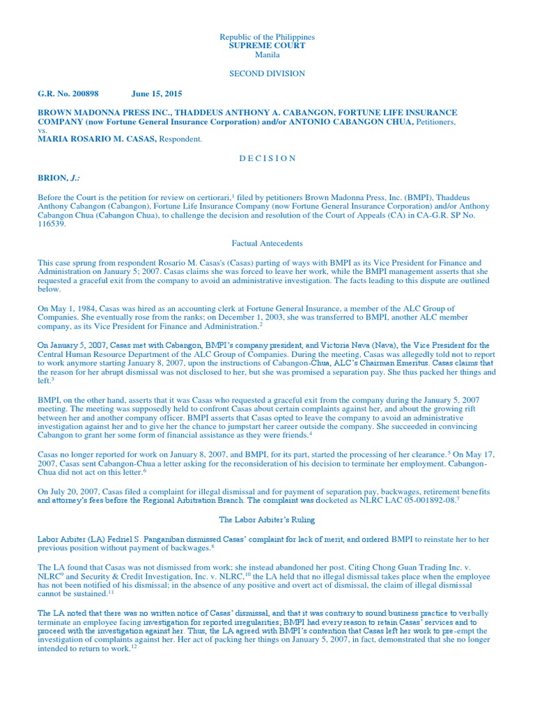 Abandonment of Work PDF Employment Judgment (Law)