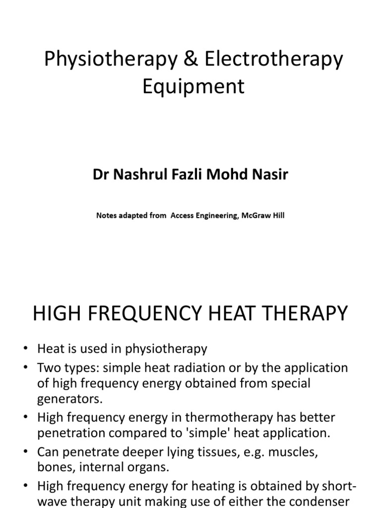 Electrotherapy Techniques in Physiotherapy | PDF | Deep Brain ...
