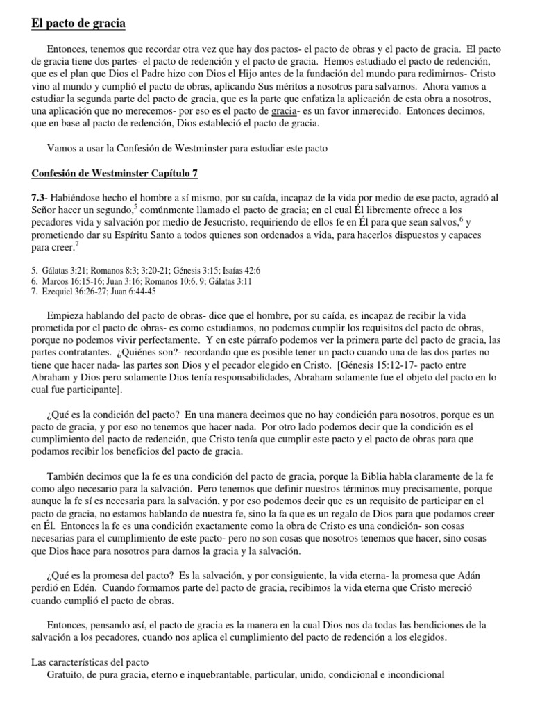 10 - La Creencia Presbiteriana - El Pacto de Gracia | PDF | Salvación ...