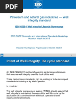 Petroleum and Natural Gas Industries - Well Integrity Standard