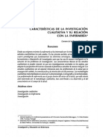 Características de La Investigación Cualitativa, y Su Relación Con La Enfermería