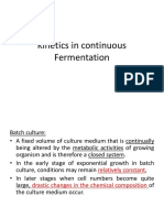 Kinetics in Continuous Fermentation