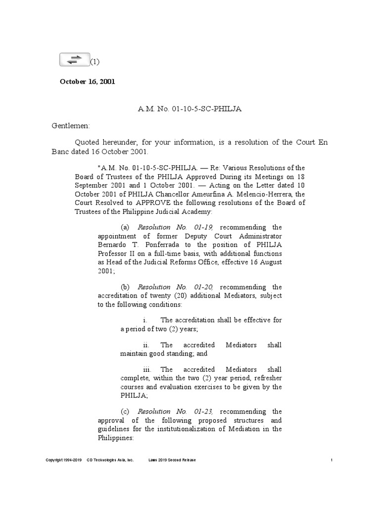 Second Revised Guidelines For The Implementation Of Mediation