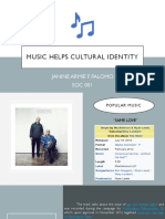 Music Helps Cultural Identity: Janine Armie F. Palomo SOC 001