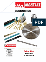 Makita Accessories Price List April 2018