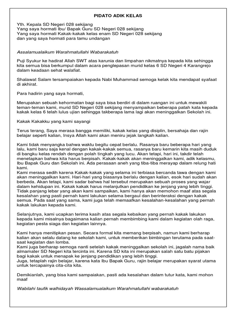Contoh Pidato untuk Perpisahan Sekolah: Mengukuhkan Kenangan dan Membuka Peluang Baru