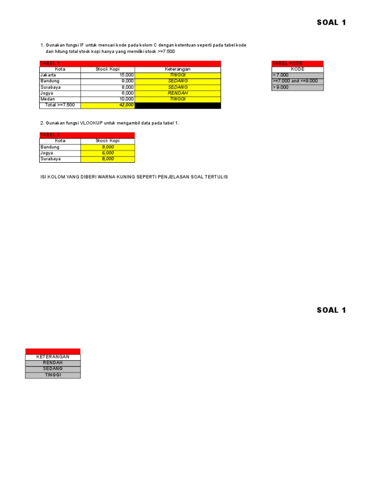 Soal test kerja excel untuk admin pdf