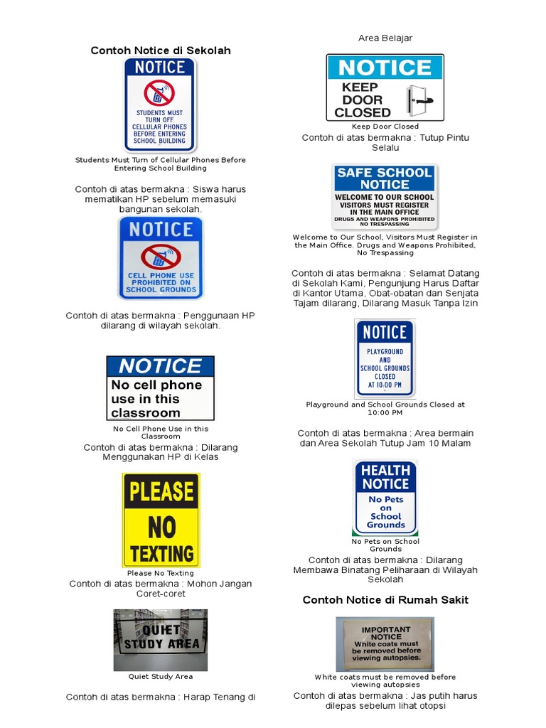 Contoh Notice Di Sekolah
