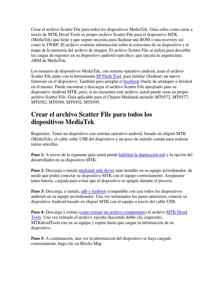 Crear Archivo Scatter para Dispositivos MediaTek | PDF | Archivo de ...