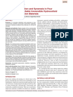 A Study On Imbibition and Syneresis in Four Commercially Available Irreversible Hydrocolloid (Alginate) Impression Materials