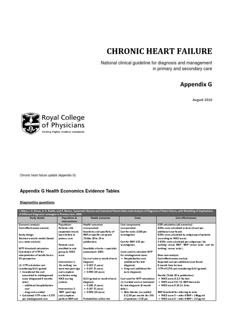 Full Guideline Appendix G 136060530 | PDF | Cost Effectiveness Analysis ...