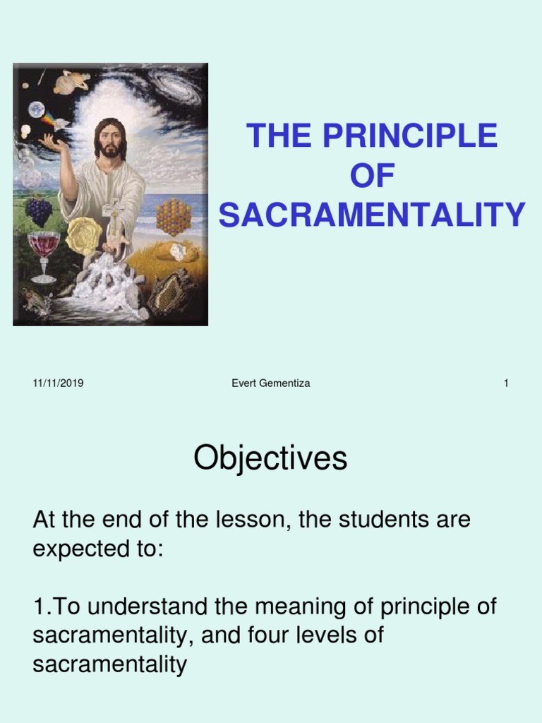 Understanding the Sacramental Principle | PDF | Sacraments | Eucharist