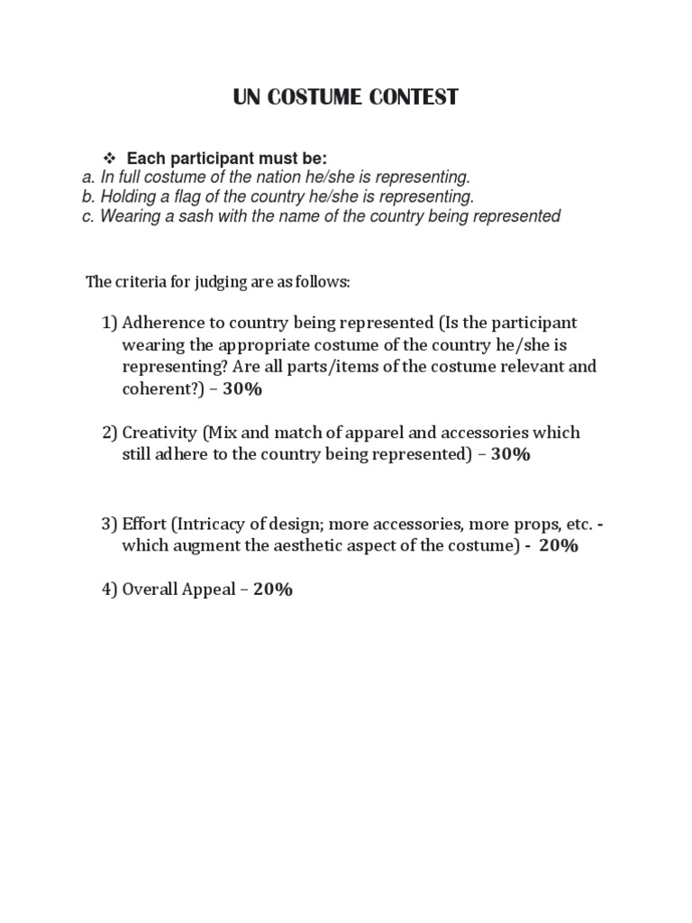 Guidelines for an Authentic and Creative International Costume Contest PDF