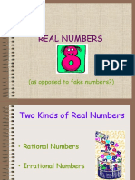 Real Numbers: (As Opposed To Fake Numbers?)
