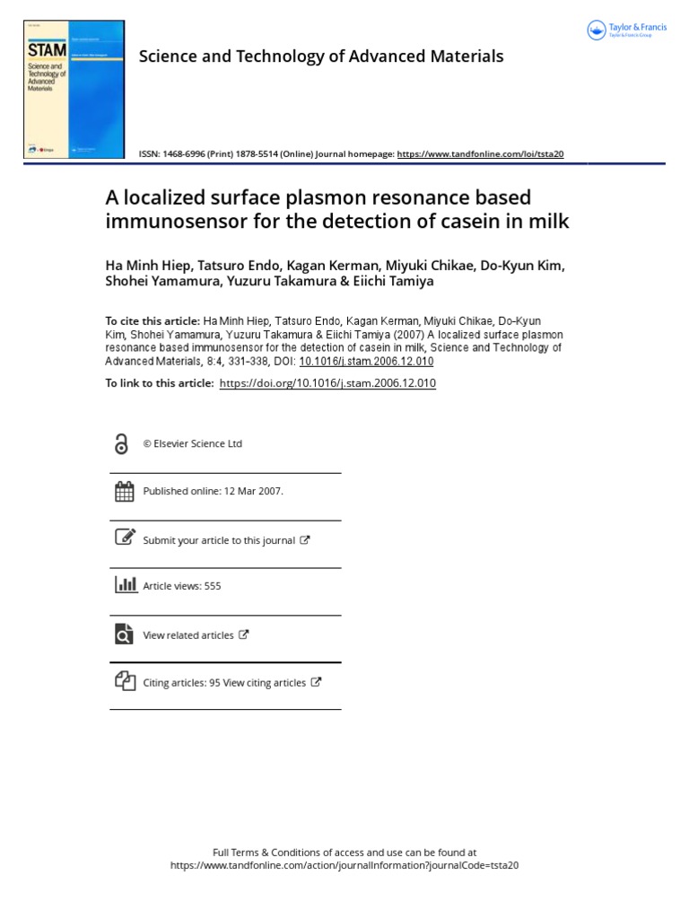 A Localized Surface Plasmon Resonance Based Immunosensor For The ...