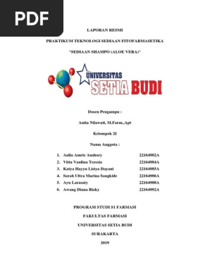 Laporan Shampo Lidah Buaya