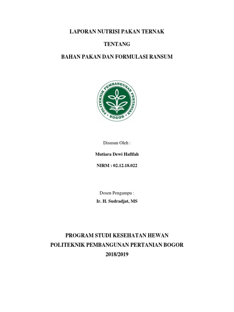 Makalah Nutrisi Pakan Ternak Pdf