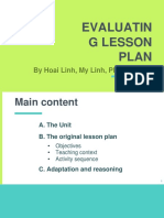 Lesson Plan Evaluation