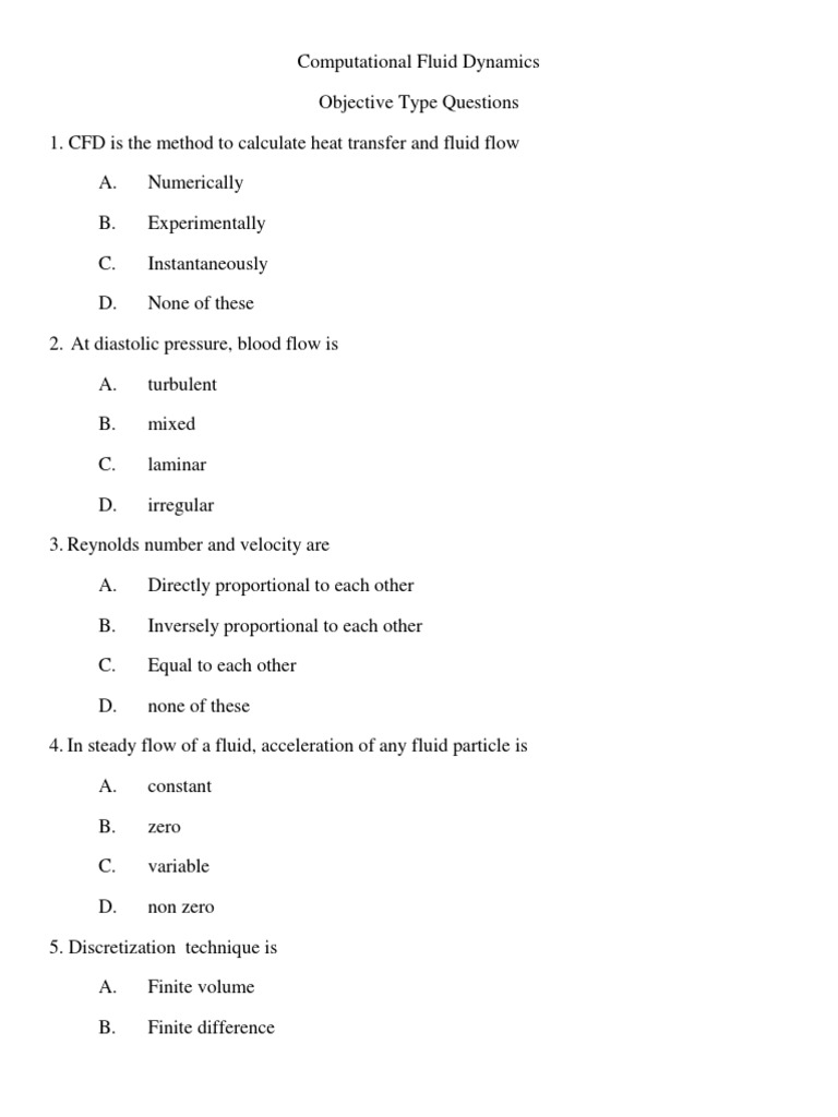 CFD Basics: Key Concepts and Questions | PDF | Computational Fluid ...