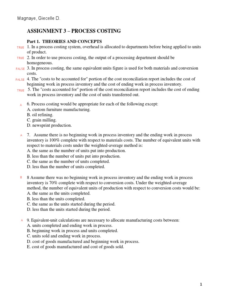 Process Costing Concepts and Applications | PDF | Inventory | Cost