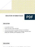 Education in Human Values Focuses on Core Values