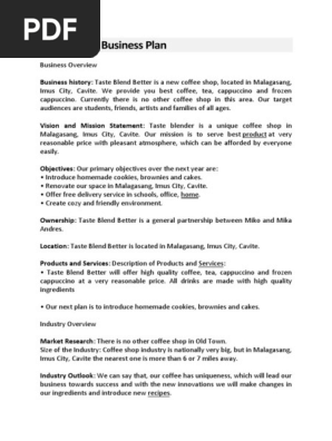 Coffee Shop Business Plan
