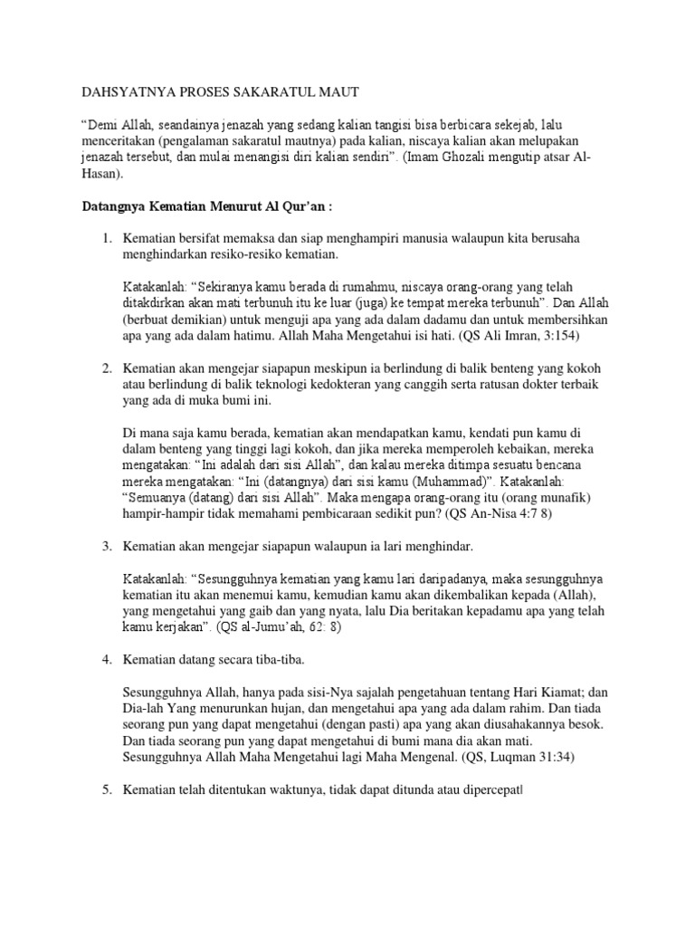 Proses Sakaratul Maut Pdf
