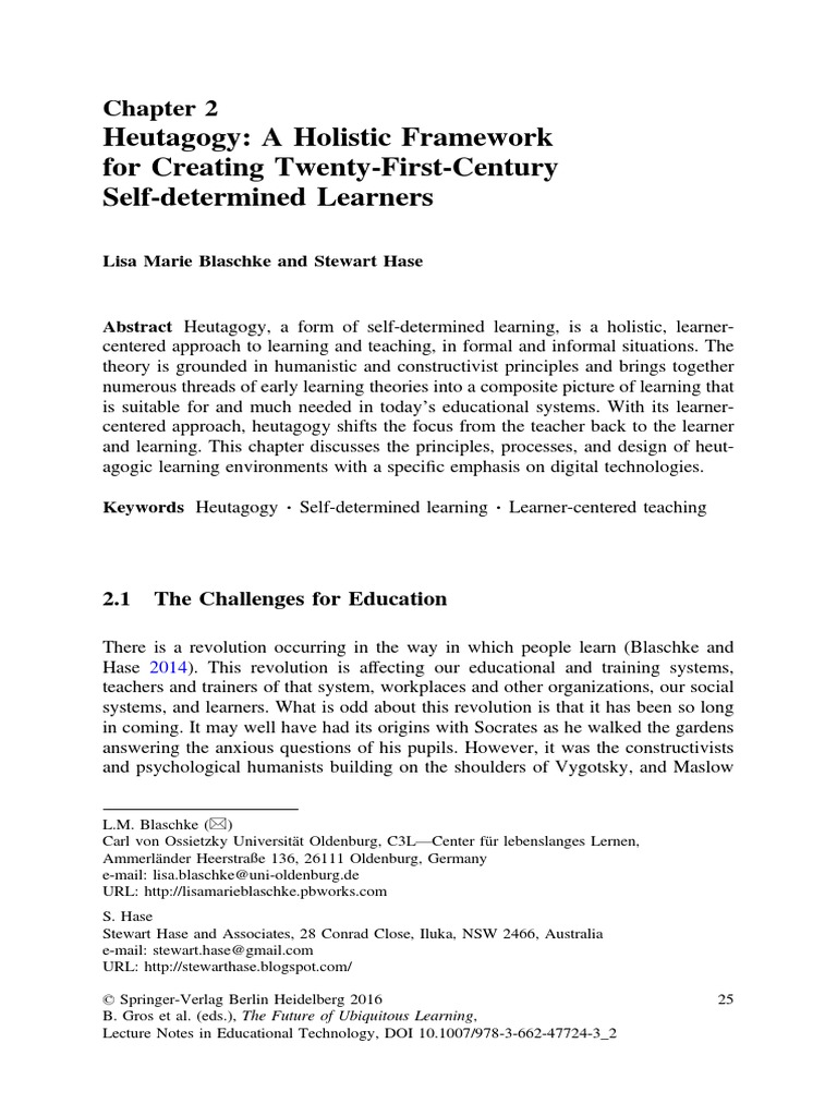 Heutagogy Framework | PDF | Collaboration | Learning