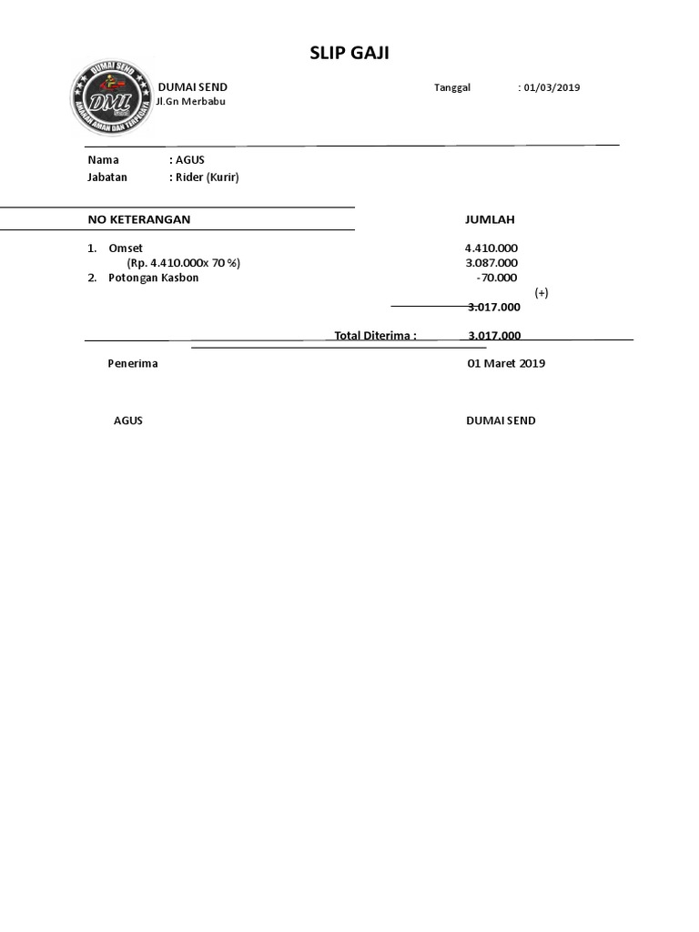 Contoh Slip Gaji Karyawan Lengkap Dengan Cara Membuatnya!, 55 OFF