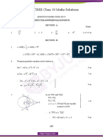 CBSE Class 10 Maths Solutions: Expected Answers/Value Points Section - A