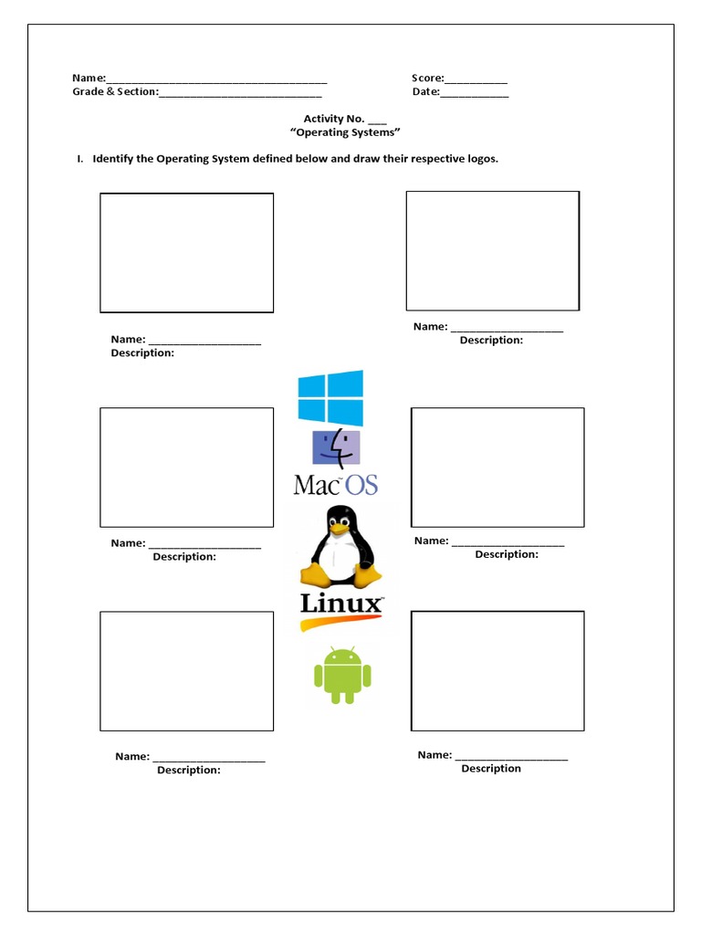 Operating Systems Activity Worksheet | PDF