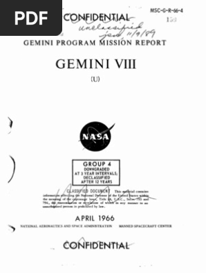 Gemini Program Mission Report Gemini Viii Pdf Project Gemini Space Rendezvous
