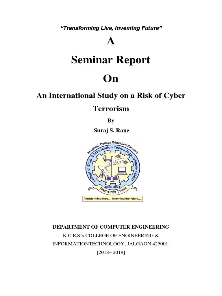 A Seminar Report On: An International Study On A Risk of Cyber