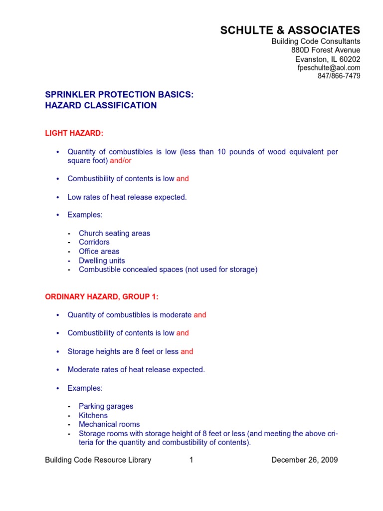 Hazard Classification Pdf Fire Sprinkler System Warehouse