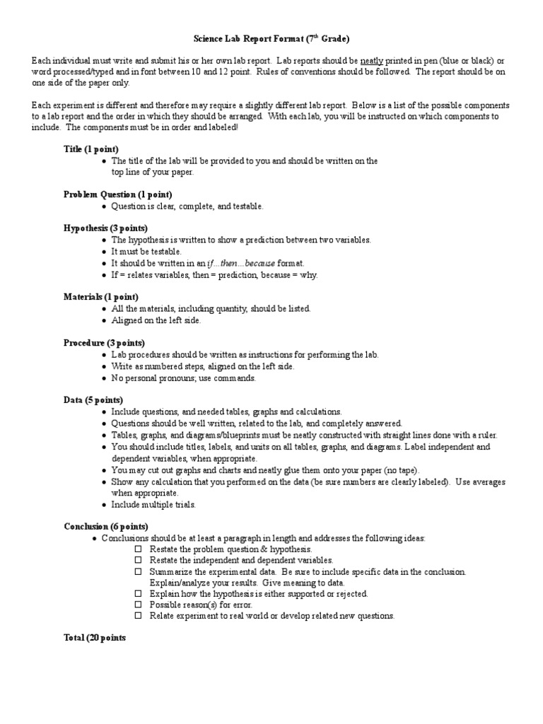 Lab Report Format  PDF  Hypothesis  Experiment With Regard To Formal Lab Report Template