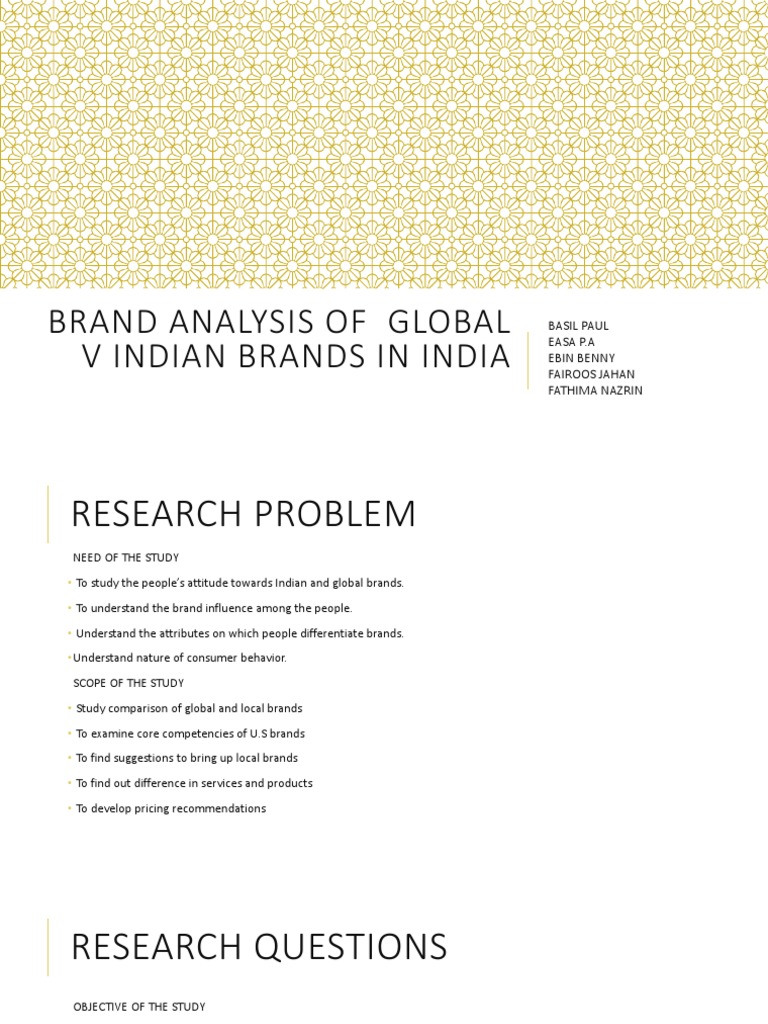 Global vs Indian Brands: Consumer Insights | PDF | Brand | Sampling ...