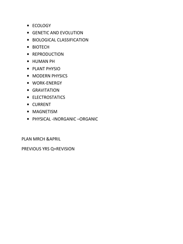 Comprehensive Science Topics Overview | PDF