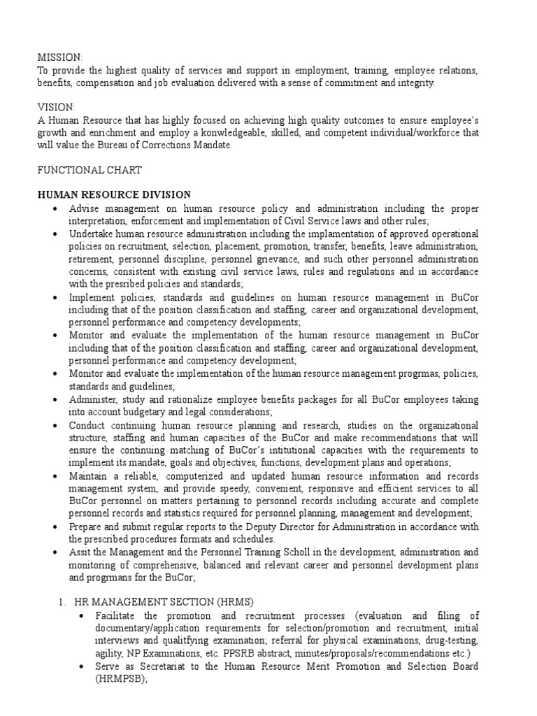 Human Resource Division PDF Human Resources Human Resource Management